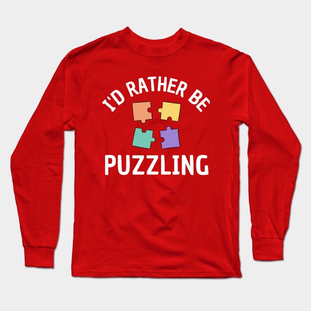 I'd Rather Be Puzzling Long Sleeve T-Shirt by Illustradise